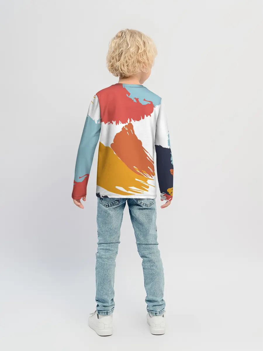 Детский лонгслив / Цветные пятна, мазки кистью