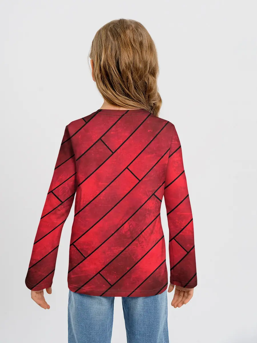 Детский лонгслив / Red Boards Texture