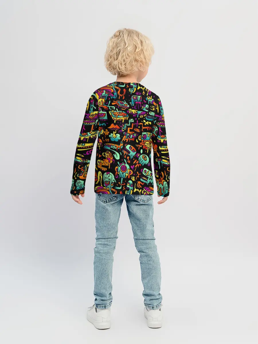 Детский лонгслив / Неоновый мир