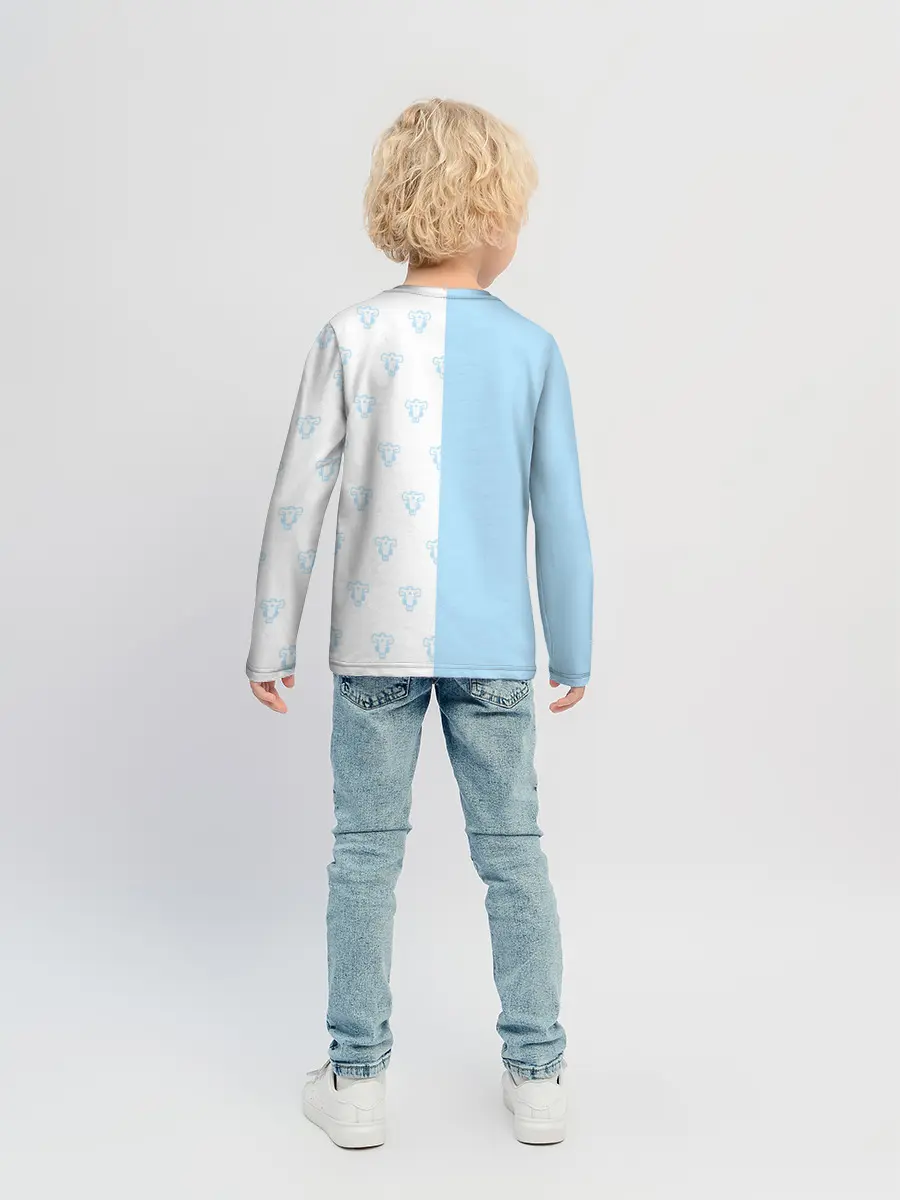 Детский лонгслив / Чёрный клевер Неро в кармашке