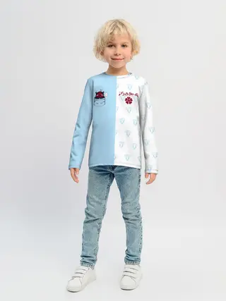 Детский лонгслив / Чёрный клевер Неро в кармашке