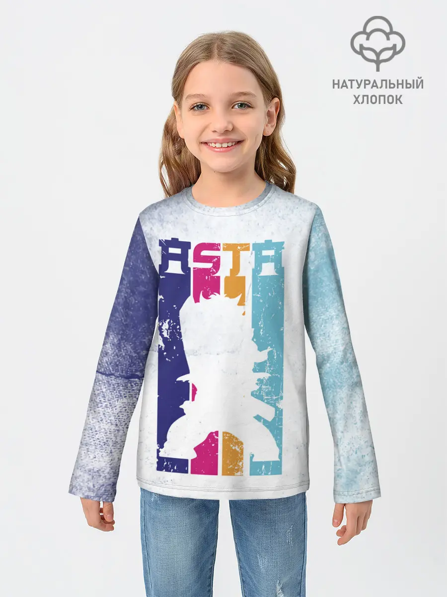 Детский лонгслив / Стена Аста Чёрный клевер