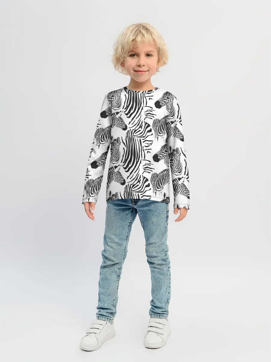 Детский лонгслив / Зебра