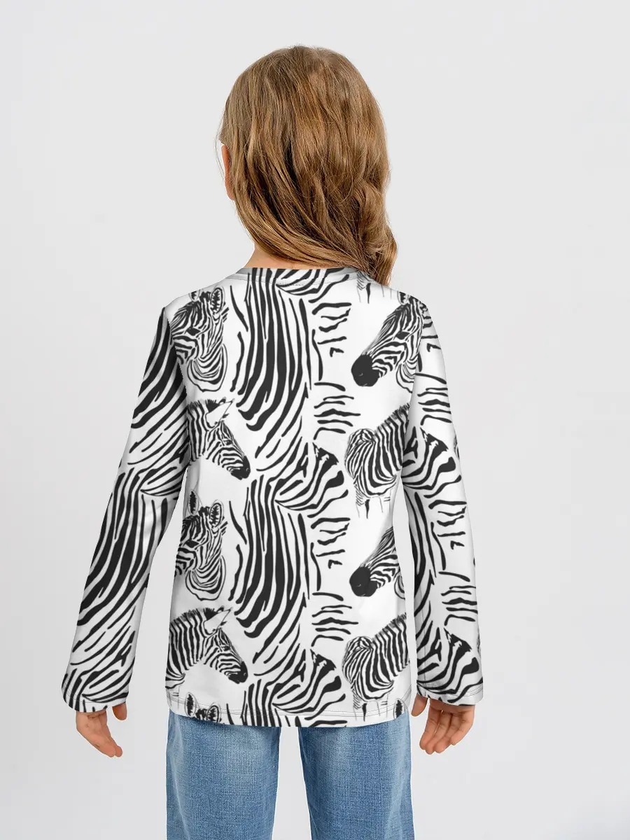 Детский лонгслив / Зебра