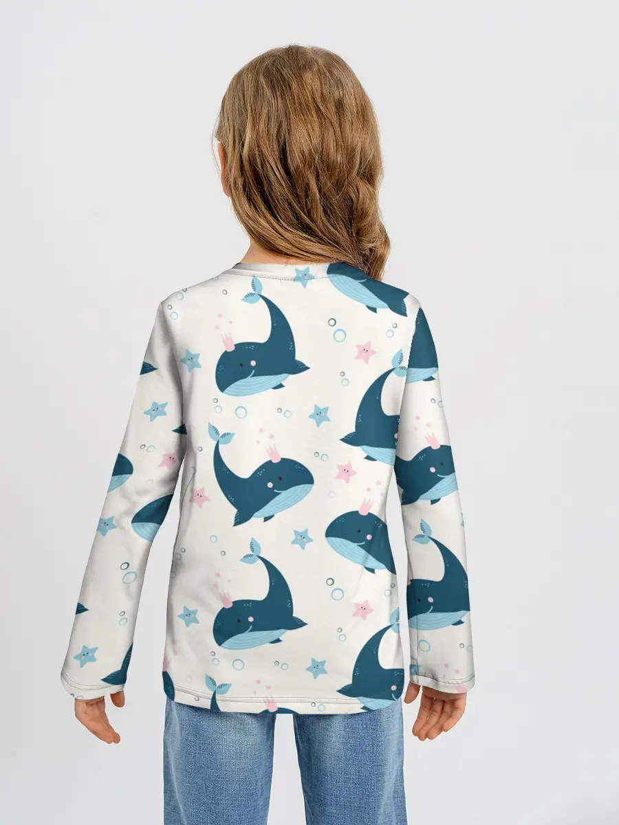 Детский лонгслив / Киты
