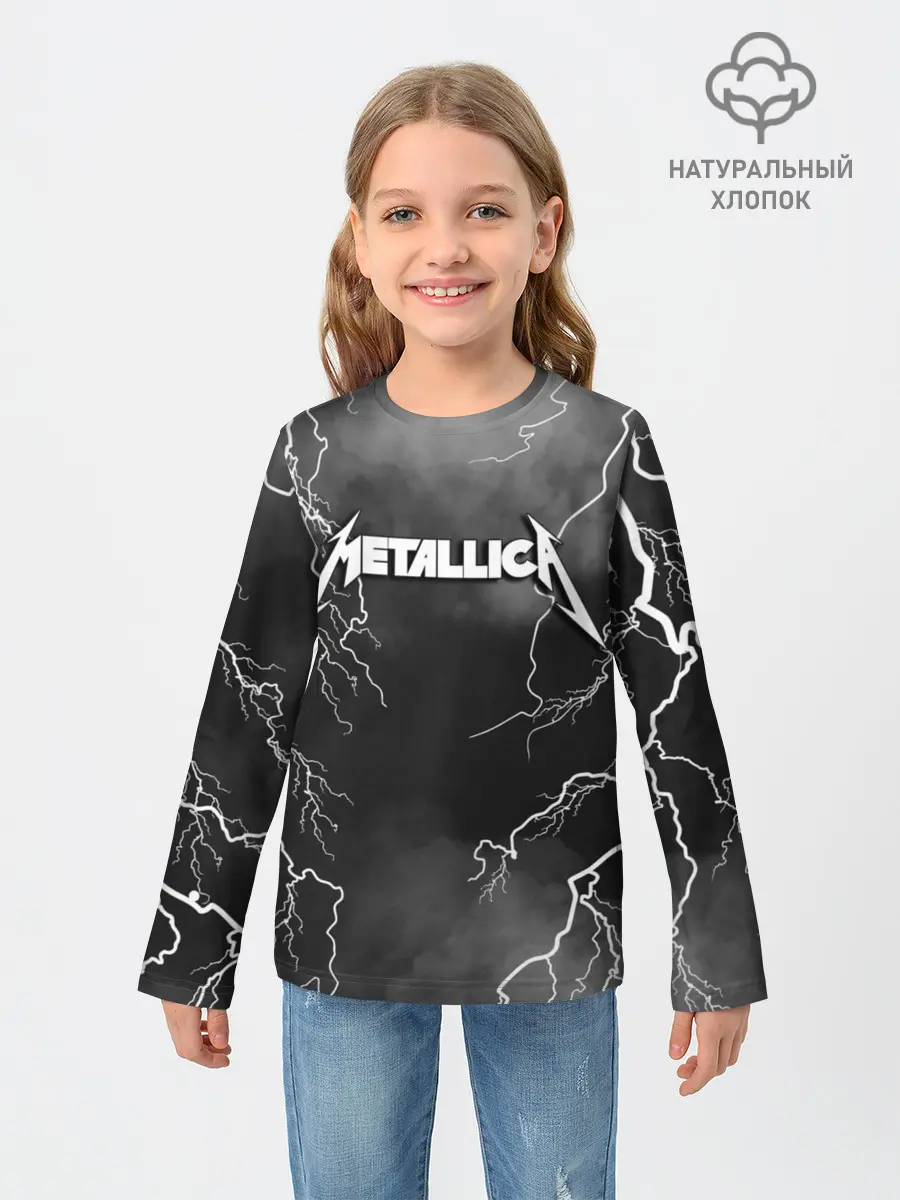 Детский лонгслив / METALLICA РАЗРЯД МОЛНИИ