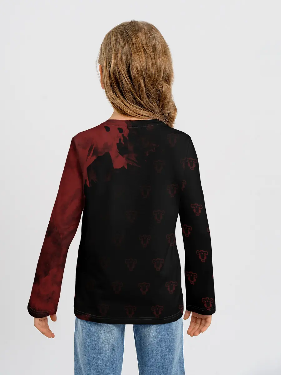 Детский лонгслив / Чёрный клевер Аста с мечом