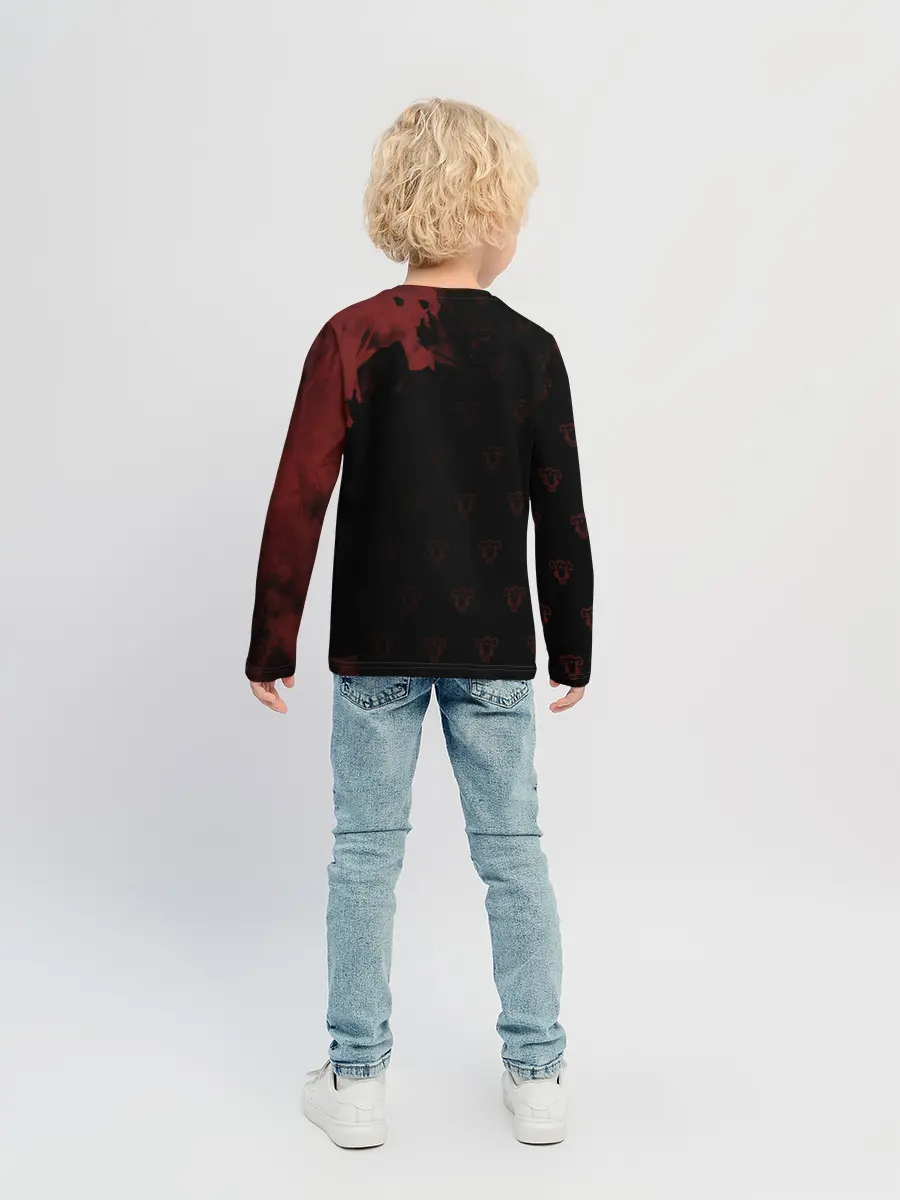 Детский лонгслив / Чёрный клевер Аста с мечом