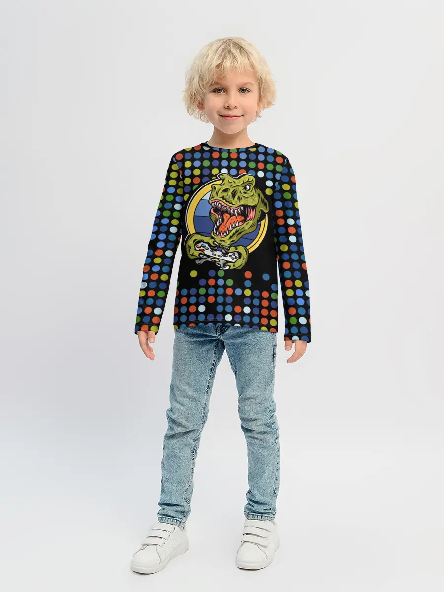 Детский лонгслив / Динозавр-игрок