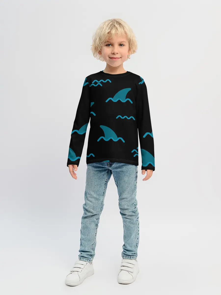 Детский лонгслив / Плавники акул
