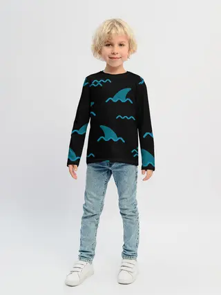 Детский лонгслив / Плавники акул