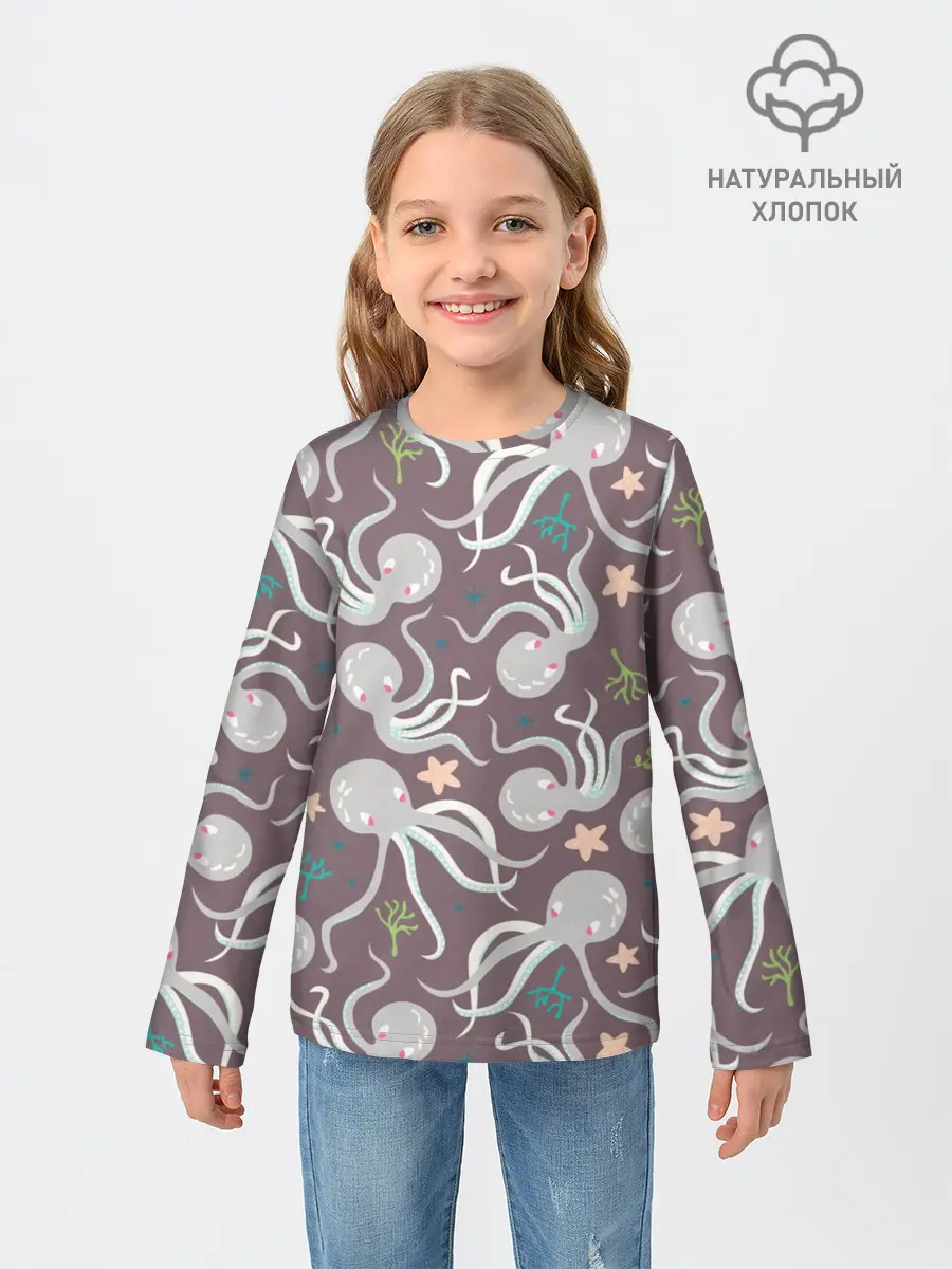Детский лонгслив / Осьминоги