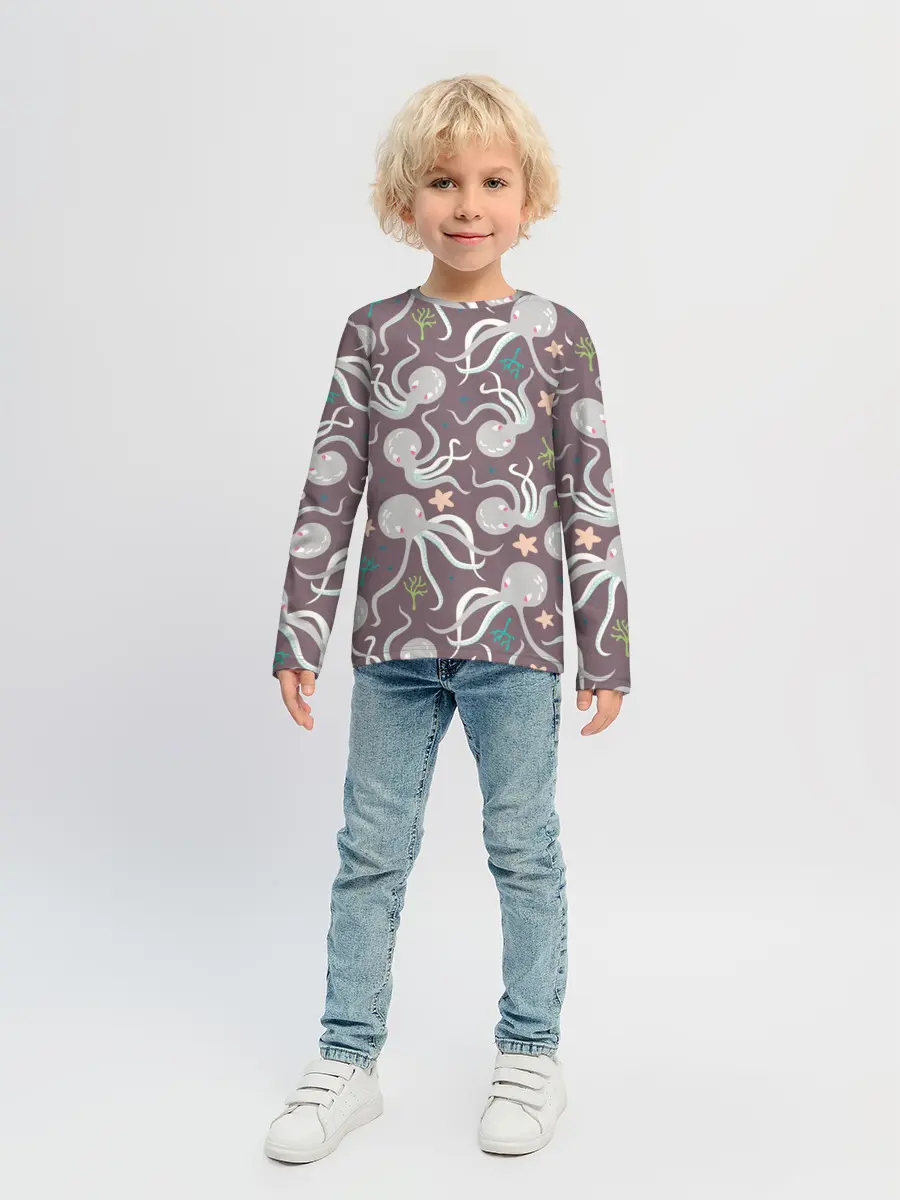 Детский лонгслив / Осьминоги