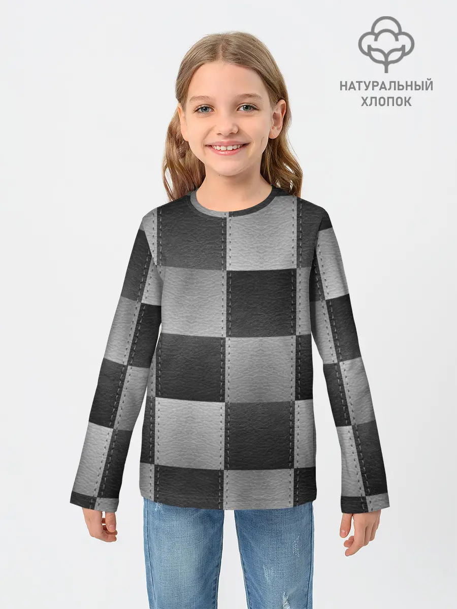 Детский лонгслив / Пэчворк из Кожи