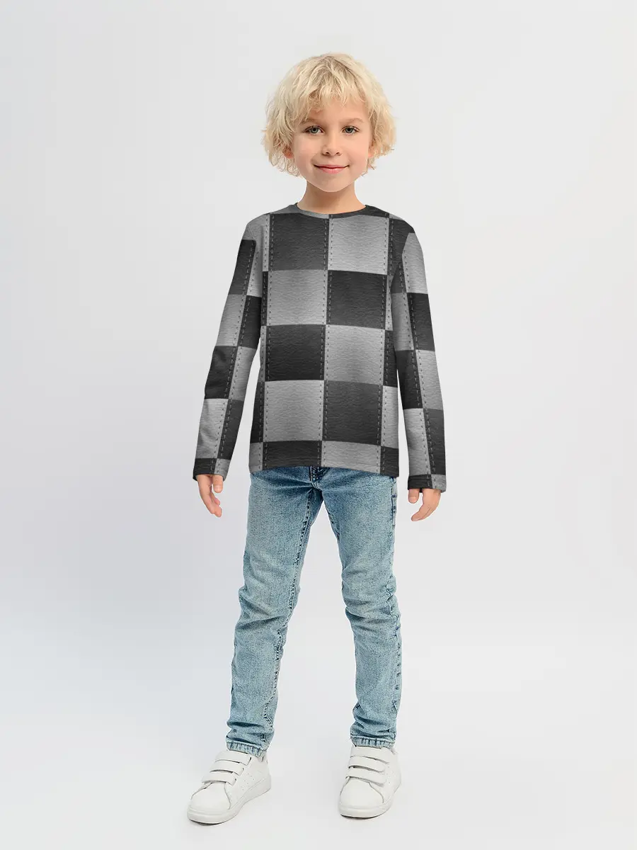Детский лонгслив / Пэчворк из Кожи