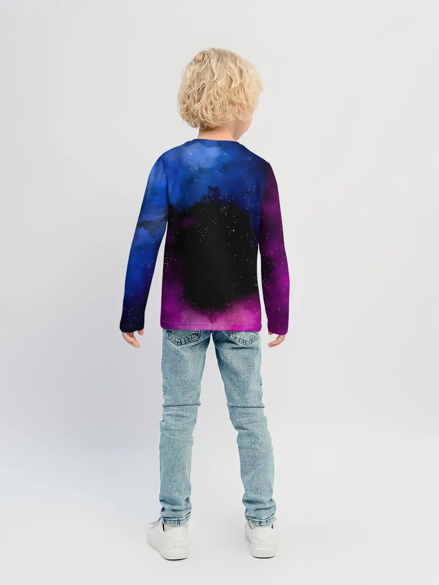 Детский лонгслив / Чёрный клевер космический Юно