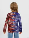 Детский лонгслив / Сине-Красные Разводы