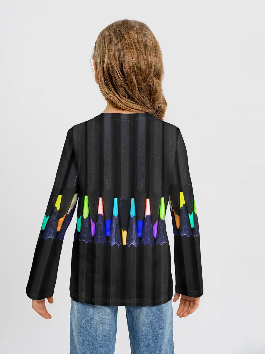 Детский лонгслив / Цветные Карандаши