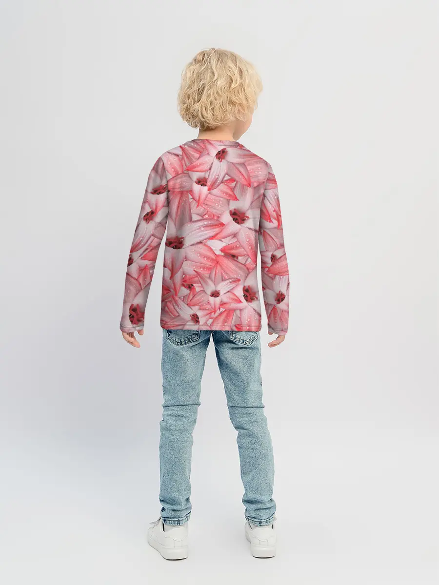 Детский лонгслив / Красные Цветы