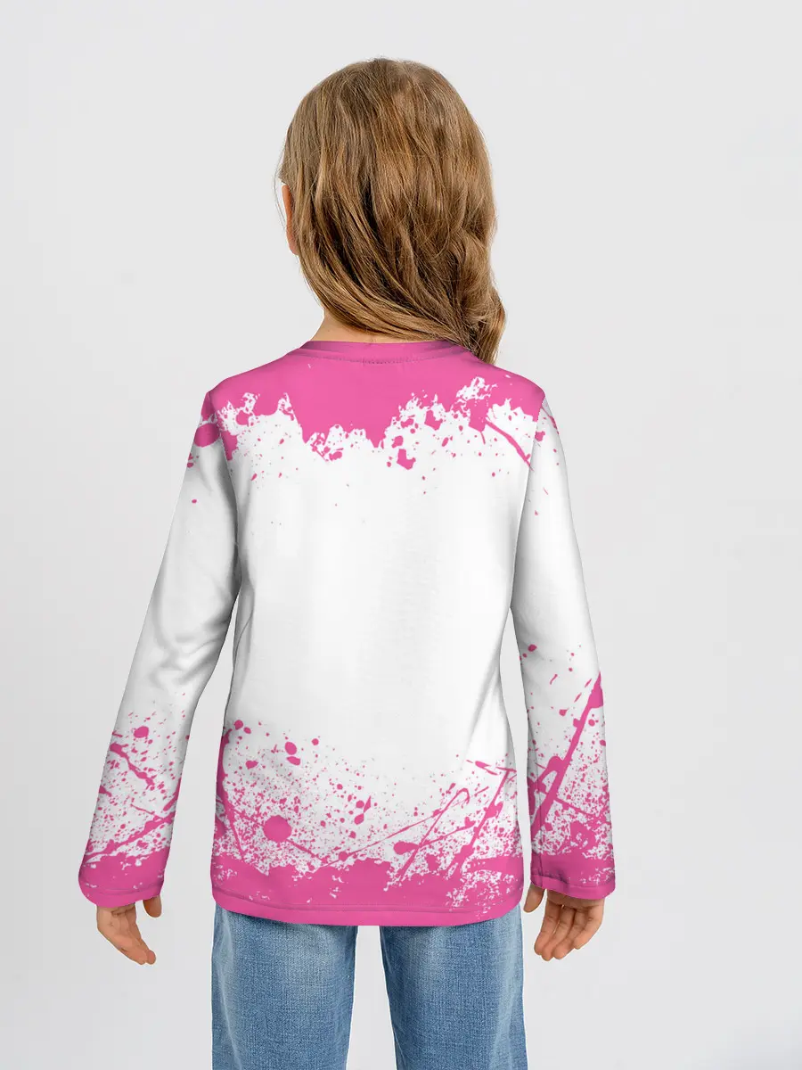 Детский лонгслив / Девушки и танки | Pink