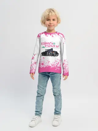 Детский лонгслив / Девушки и танки | Pink