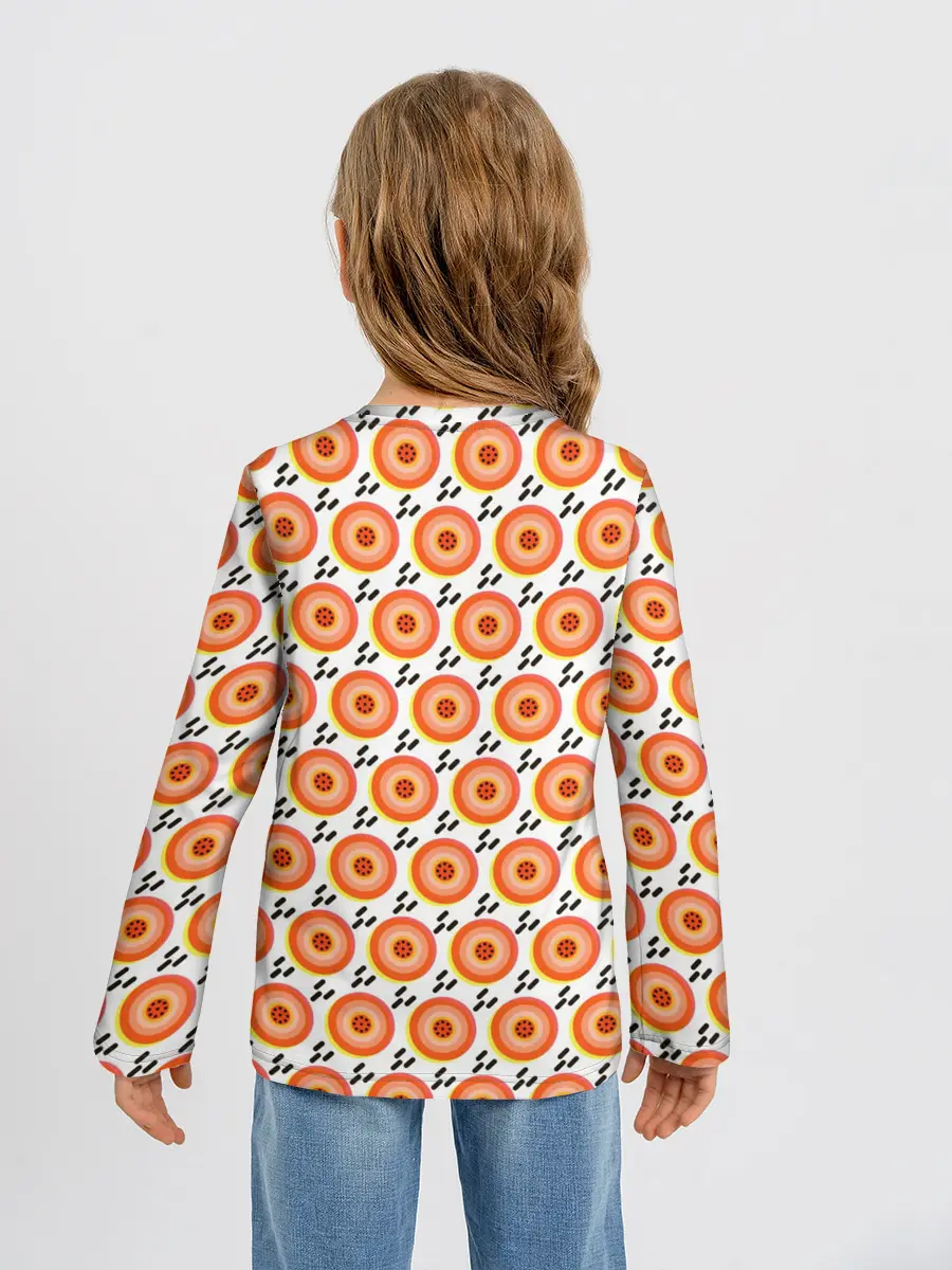 Детский лонгслив / Поп арт, мишень, диски дождь