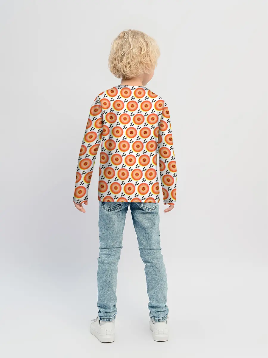 Детский лонгслив / Поп арт, мишень, диски дождь