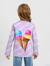Детский лонгслив / Мороженое графический фон
