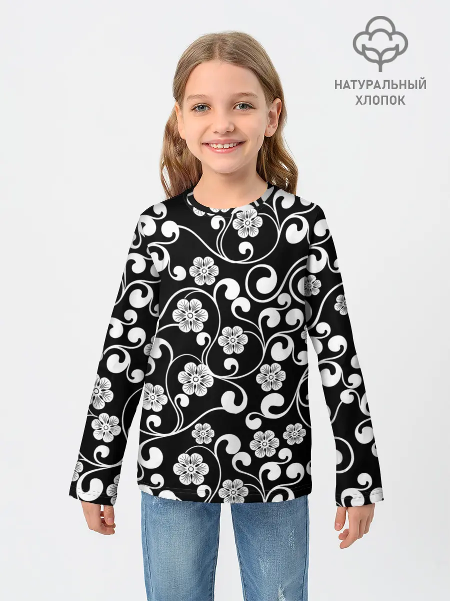 Детский лонгслив / Векторные цветы