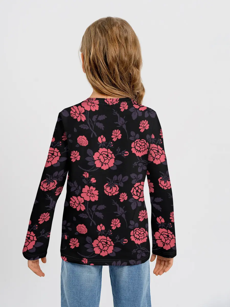 Детский лонгслив / Ночные розы