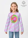 Детский лонгслив / Леденец графический фон