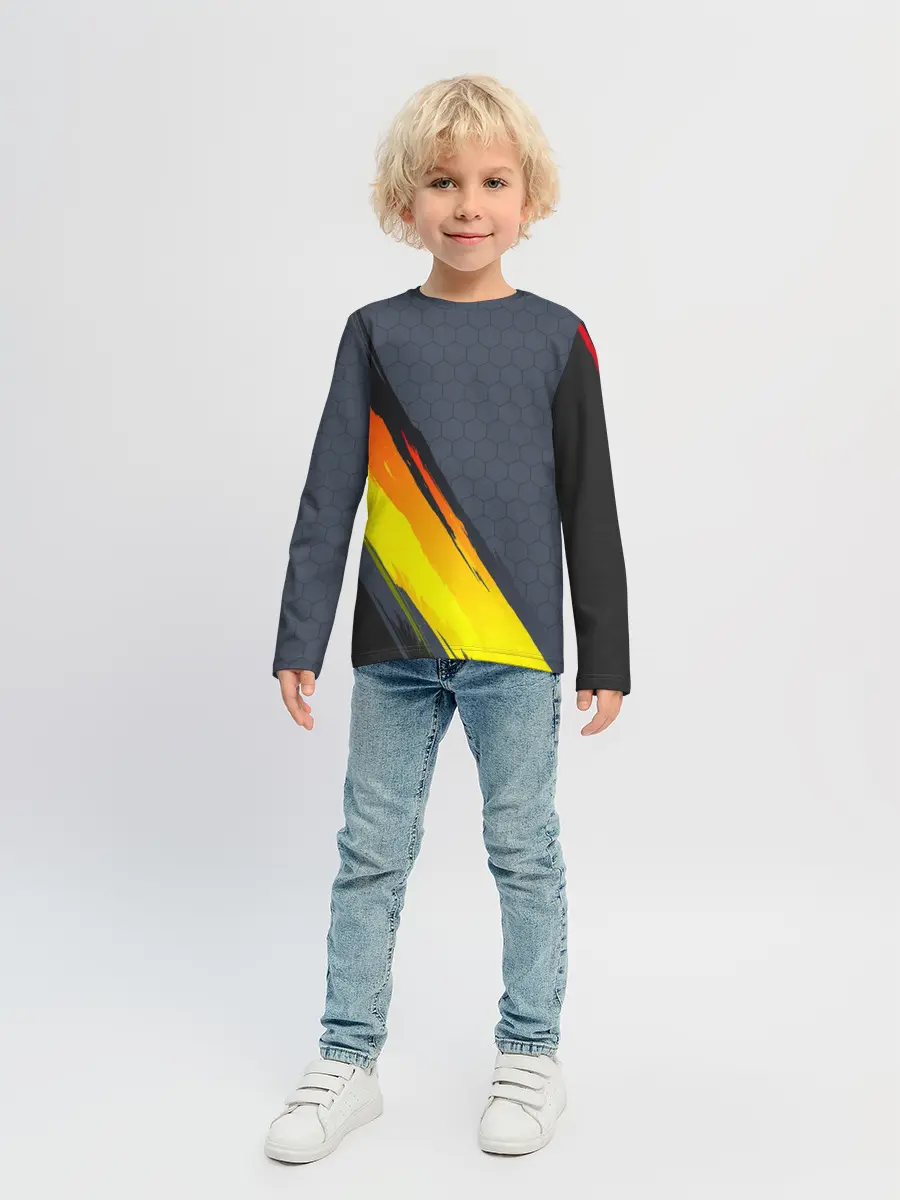 Детский лонгслив / Gray Yellow Style
