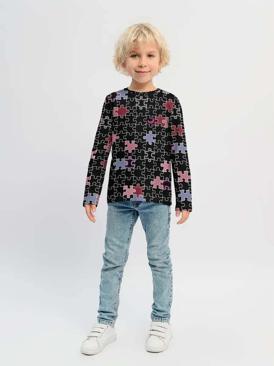 Детский лонгслив / Пазлы Винтажный стиль