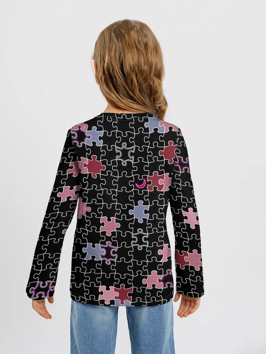 Детский лонгслив / Пазлы Винтажный стиль