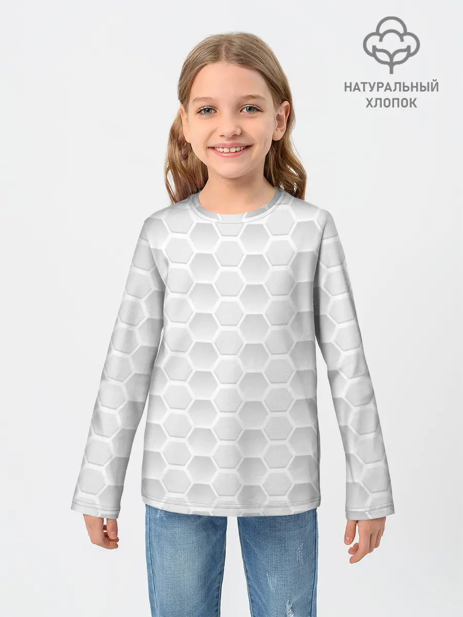 Детский лонгслив / БЕЛЫЕ ПЛИТЫ | 3Д ПЛИТЫ