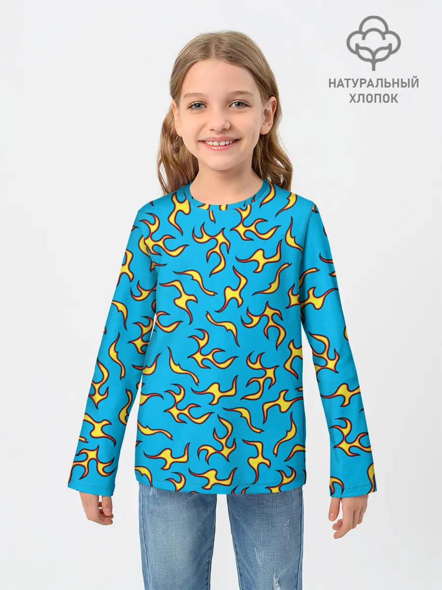Детский лонгслив / ОГОНЬ / УЗОР / FIRE