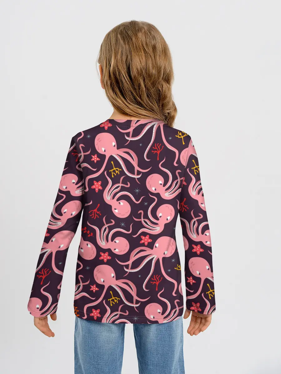 Детский лонгслив / Осьминоги