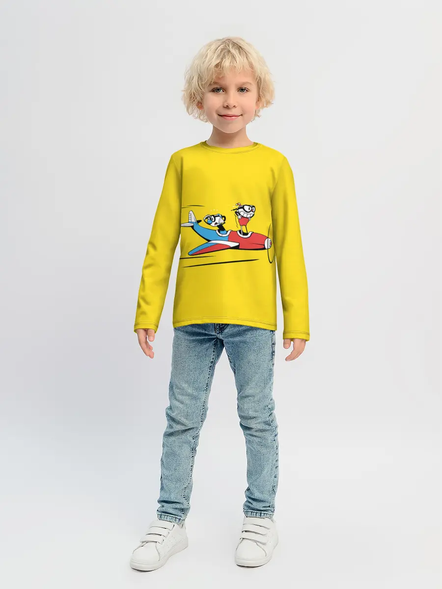 Детский лонгслив / Летящие кружки