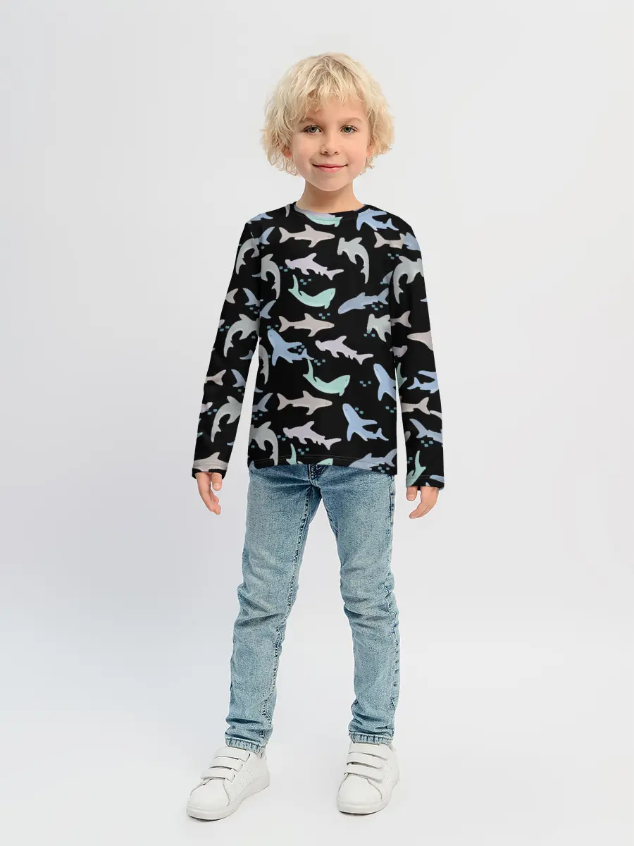 Детский лонгслив / Акулы разные