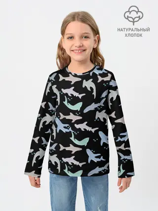 Детский лонгслив / Акулы разные