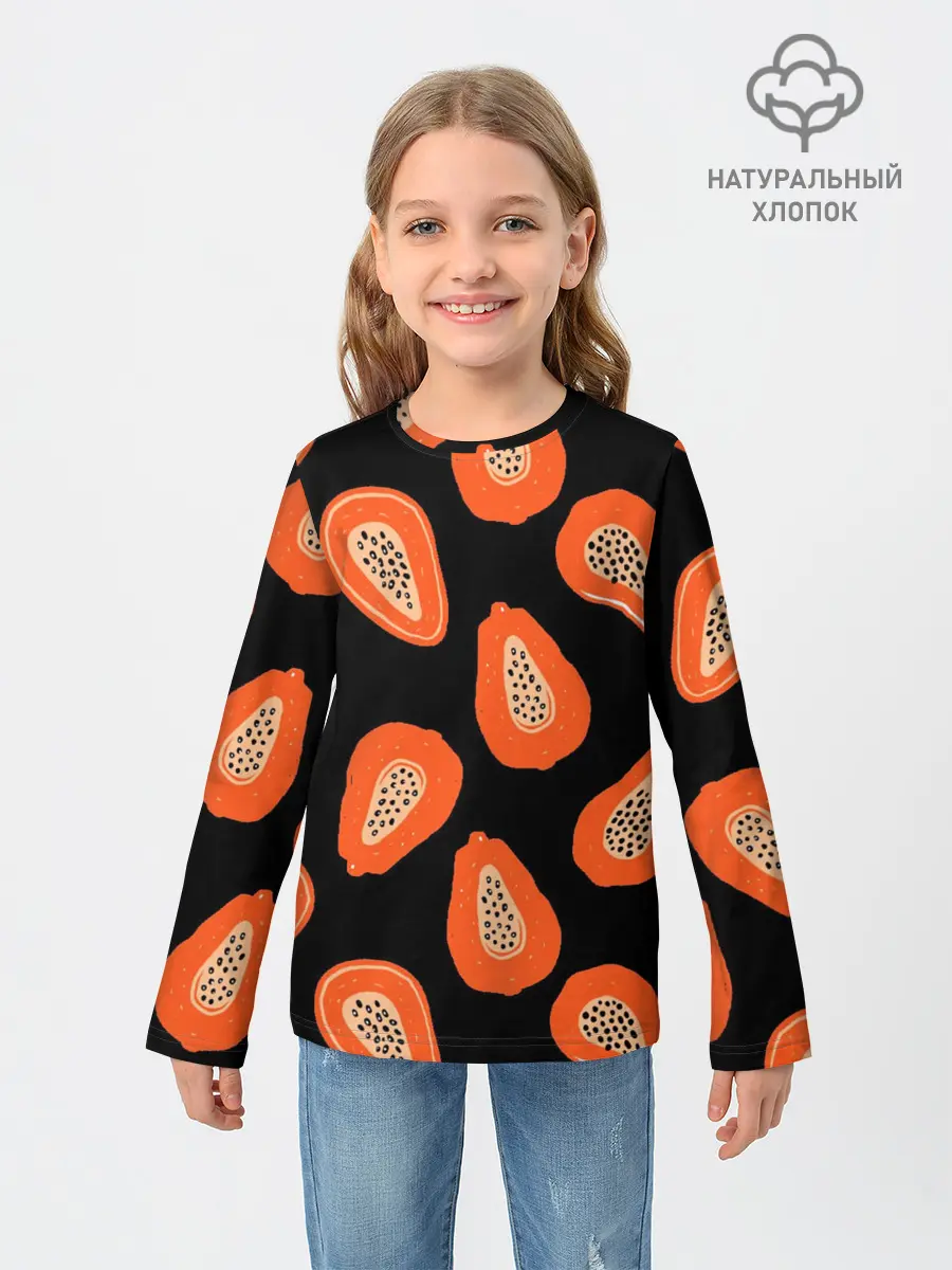 Детский лонгслив / Папайя