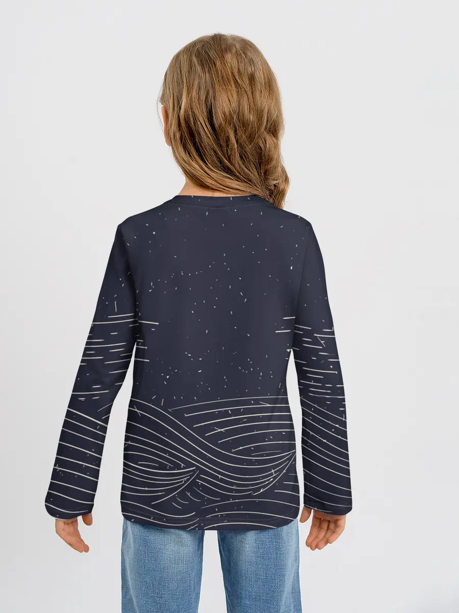 Детский лонгслив / Одинокий корабль в море