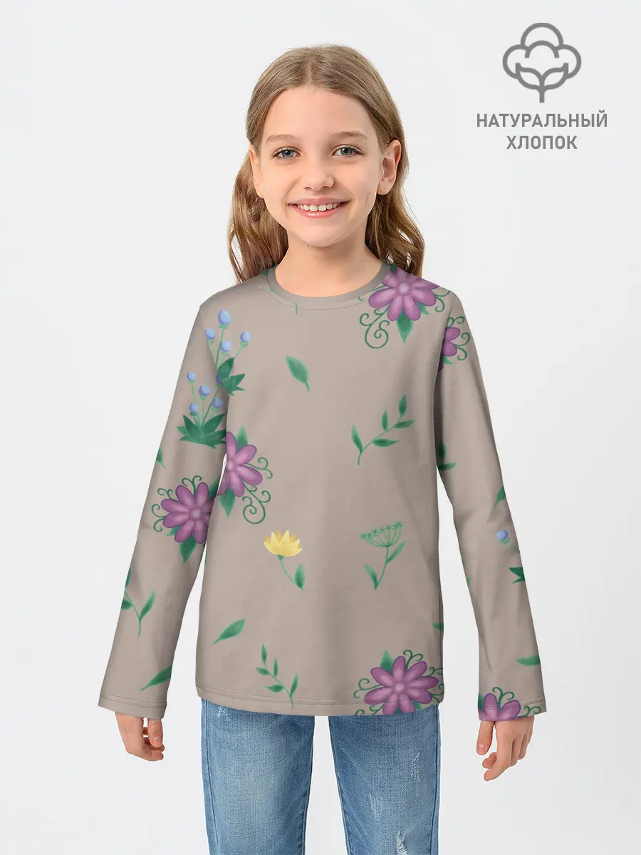 Детский лонгслив / Цветочная эстетика