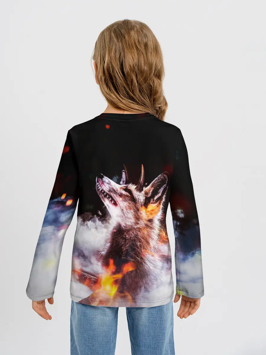 Детский лонгслив / Лиса с рогами