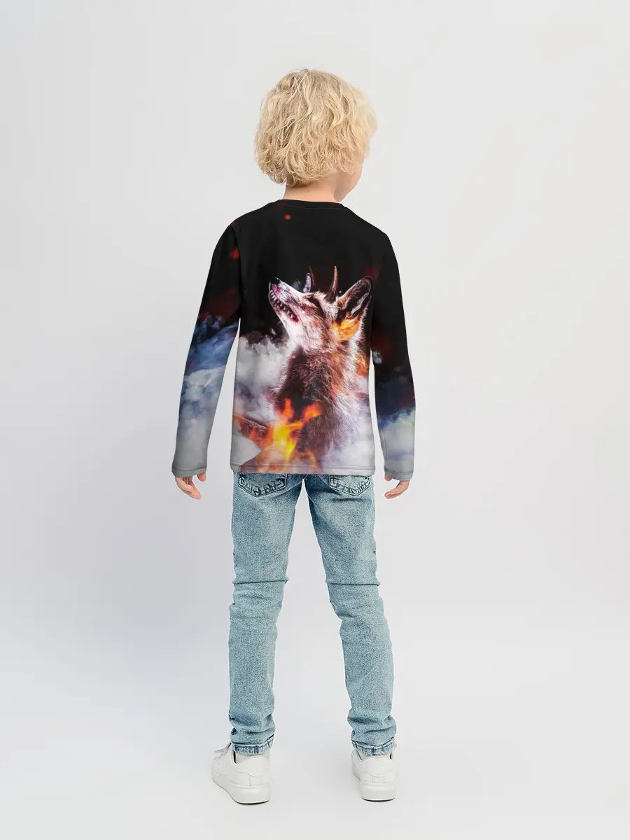 Детский лонгслив / Лиса с рогами