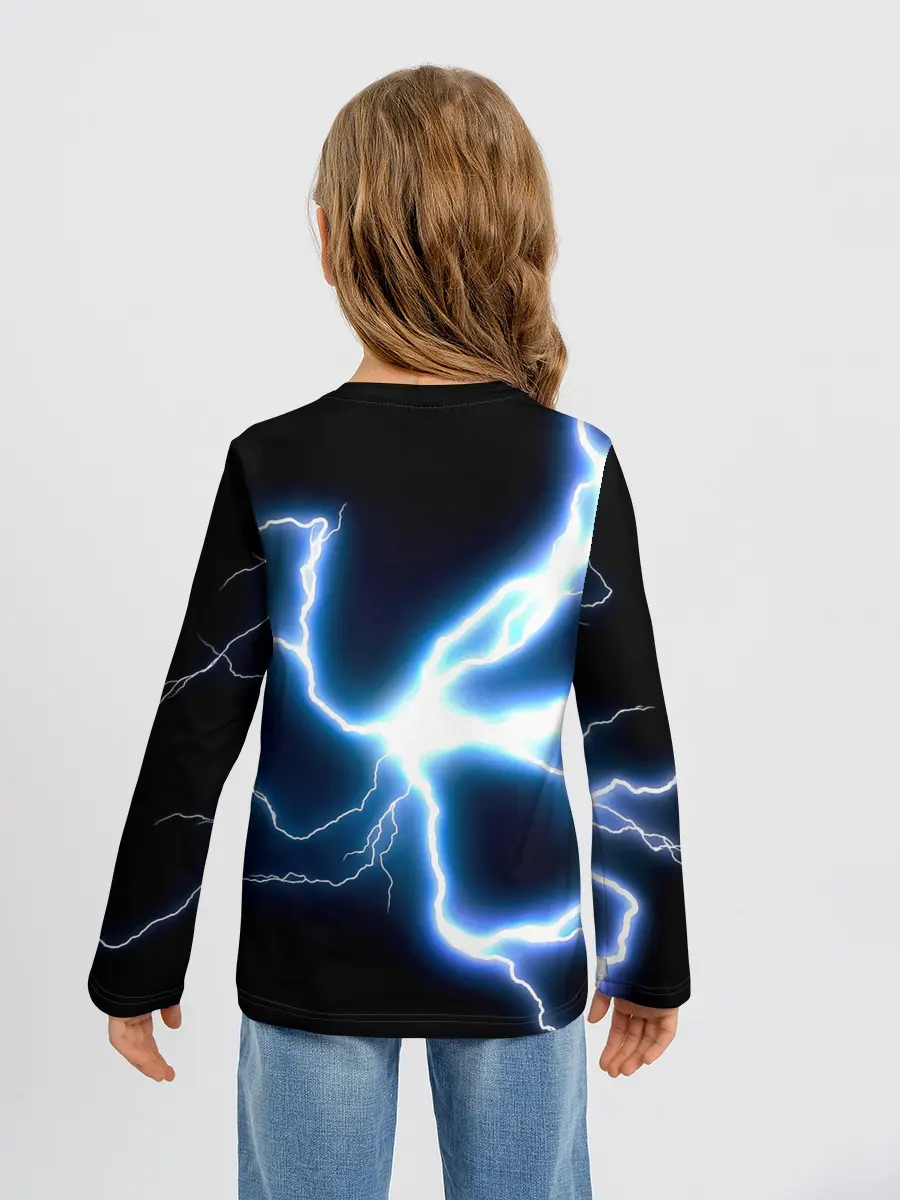 Детский лонгслив / Чёрный клевер удар молнии