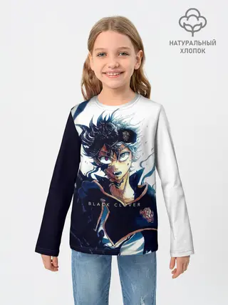 Детский лонгслив / Черный Аста Чёрный клевер