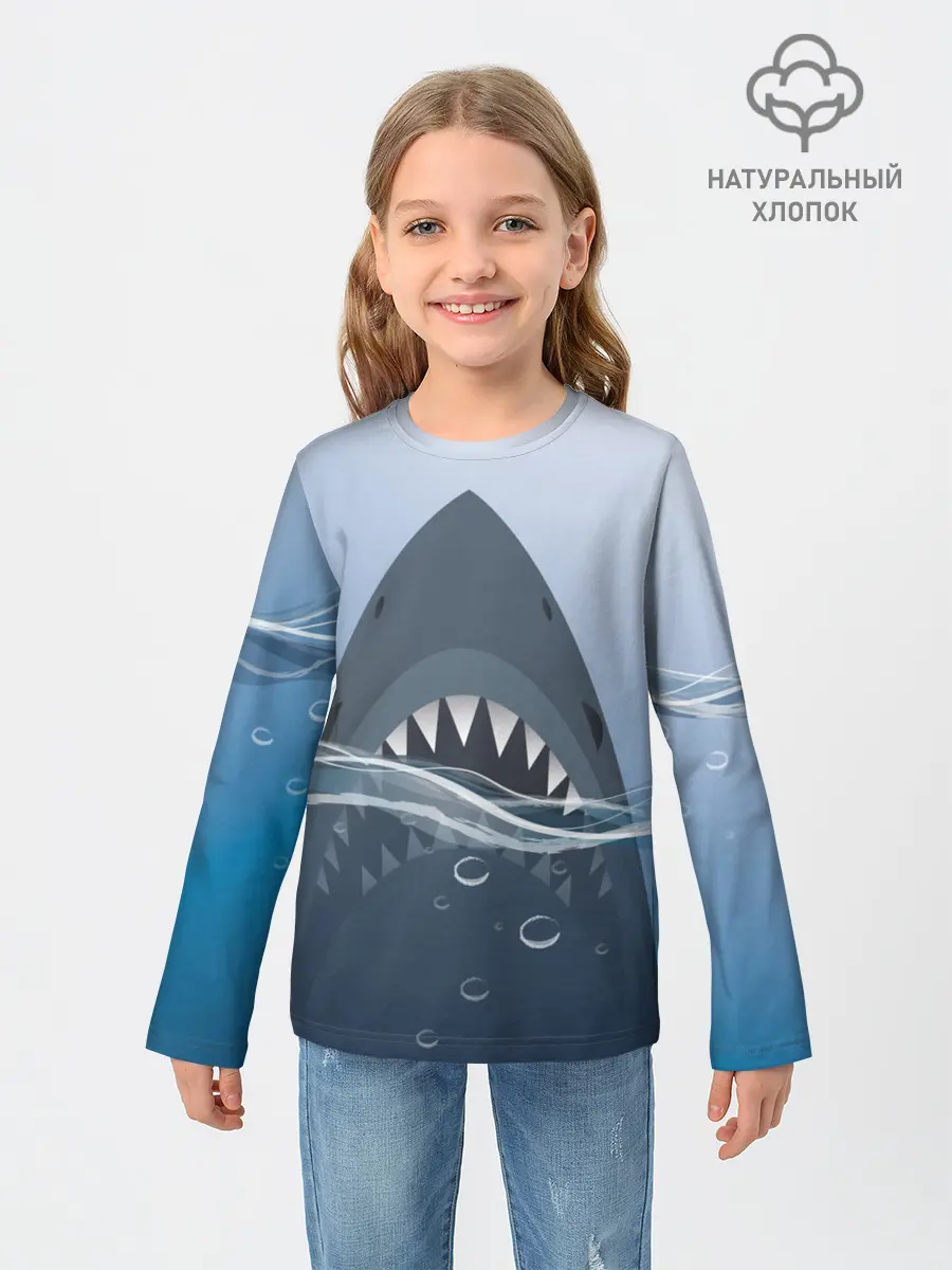 Детский лонгслив / Акула под водой