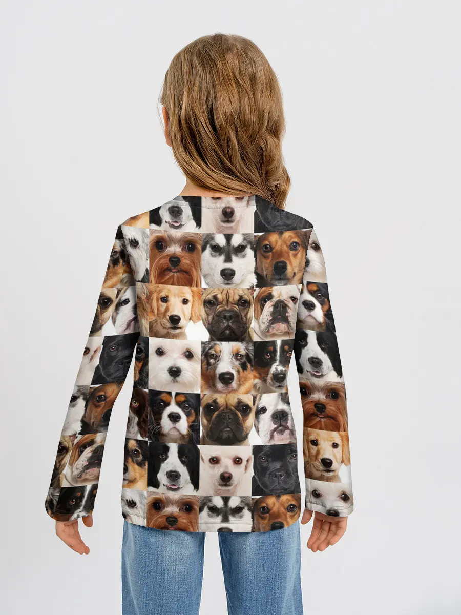 Детский лонгслив / Я ЛЮБЛЮ СОБАК / I LOVE DOGS