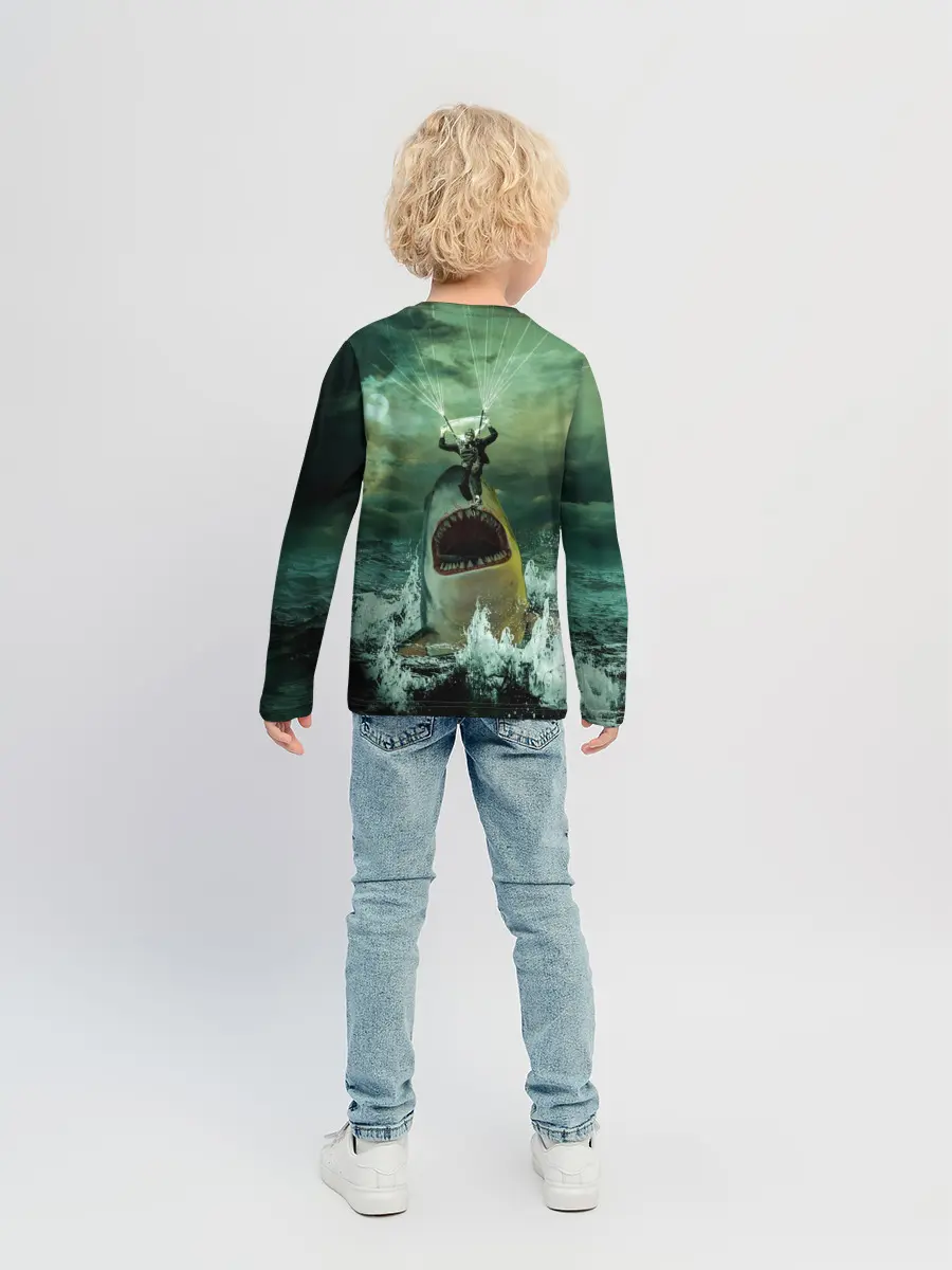 Детский лонгслив / Shark Attack | Акула атакует